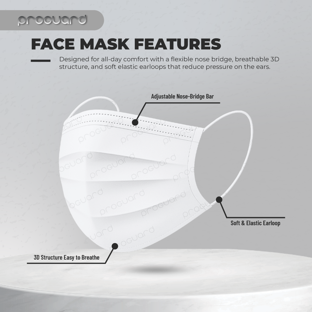Proguard 3 ply Surgical Mask | 50pcs/box - Image 6