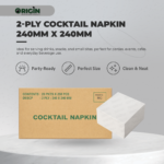 Origin Cocktail Napkin - 2 ply | 250 sheets/pack