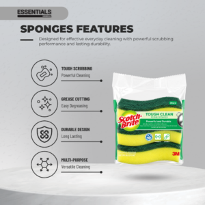 Scotch-Brite Tough Clean Scrub Sponges | 3pcs/pack