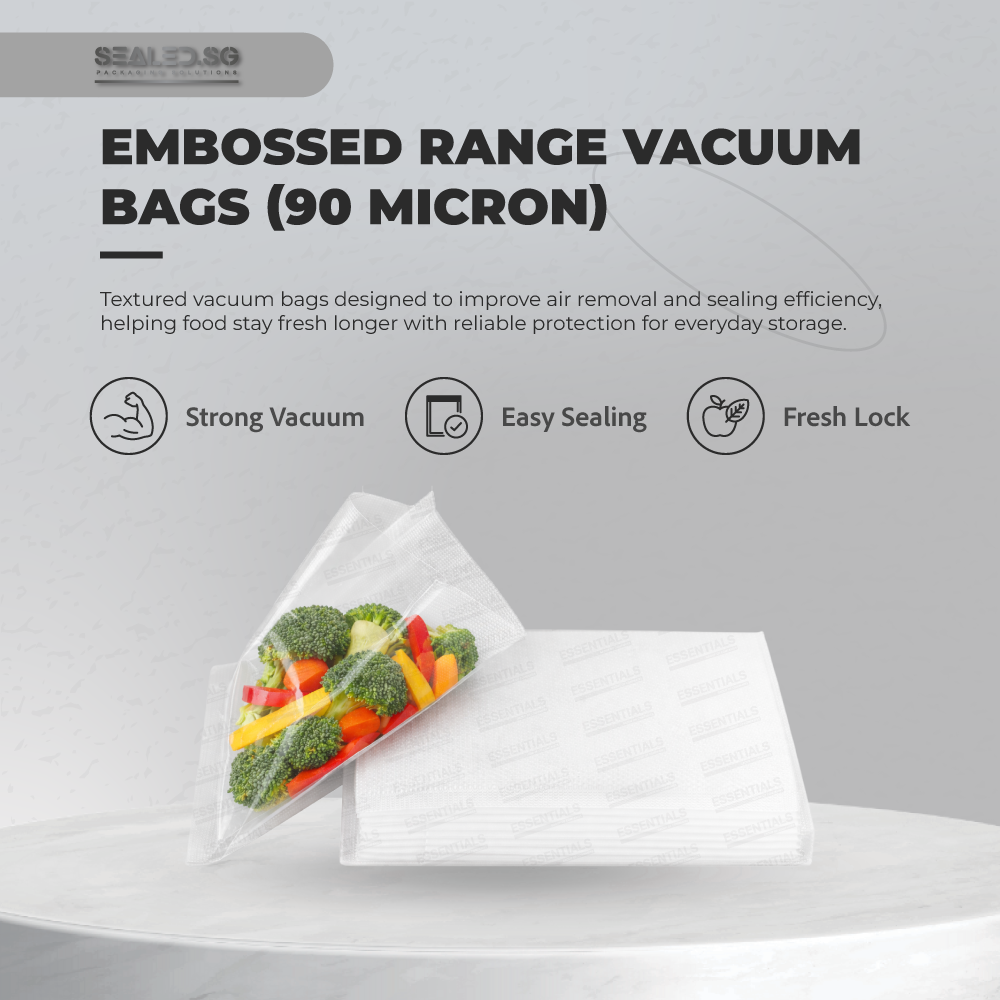 Sealed Vacuum Bag - Embossed Range 90micron (−40°C to 100°C) | 100pcs/pack - Image 2