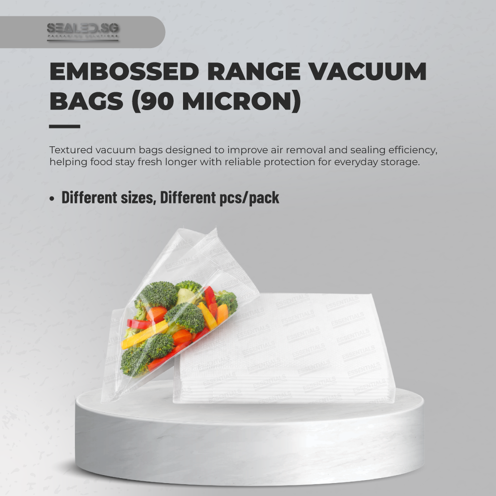 Sealed Vacuum Bag - Embossed Range 90micron (−40°C to 100°C) | 100pcs/pack - Image 3
