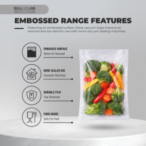 Sealed Vacuum Bag - Embossed Range 90micron (−40°C to 100°C) | 100pcs/pack